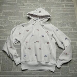 Champion Reverse Weave Hoodie Adult Small White All Over Print Hooded Sweatshirt